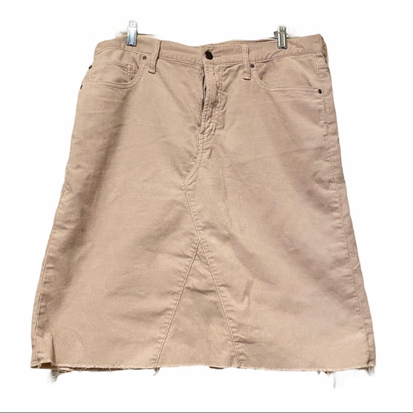 GAP Dresses & Skirts - Gap 1969 Distressed Corduroy Cream Midi Skirt 32 Cute Casual Trendy Distressed